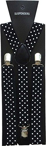 Halloween Wholesalers Suspenders (Black With White Dots)