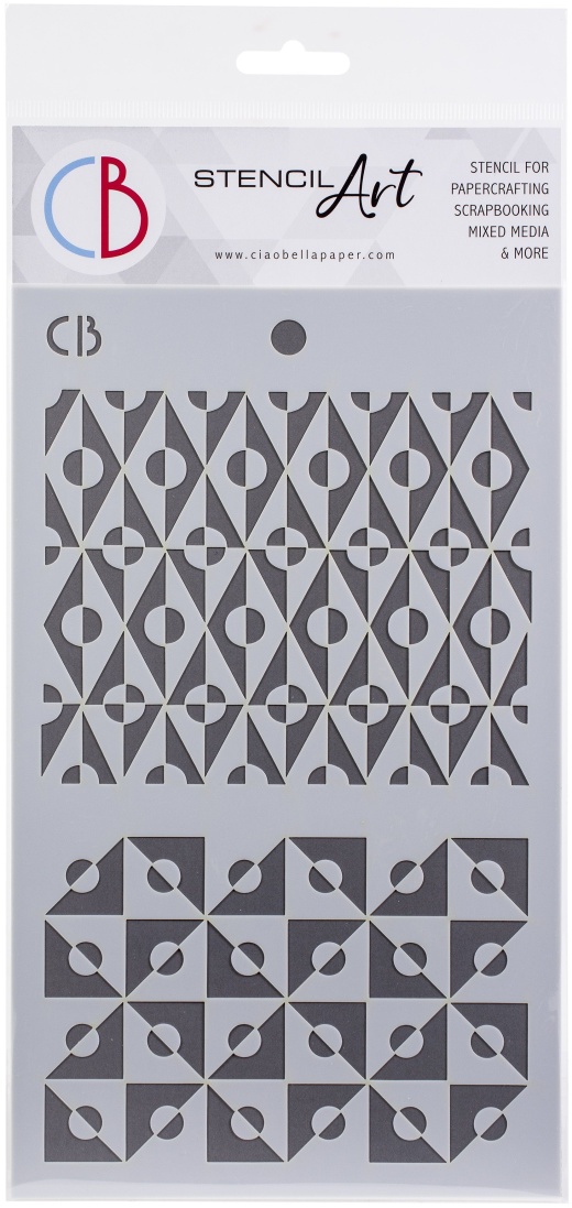 Ciao Bella Stencil Art Texture Stencil 5x8 Inch Optical