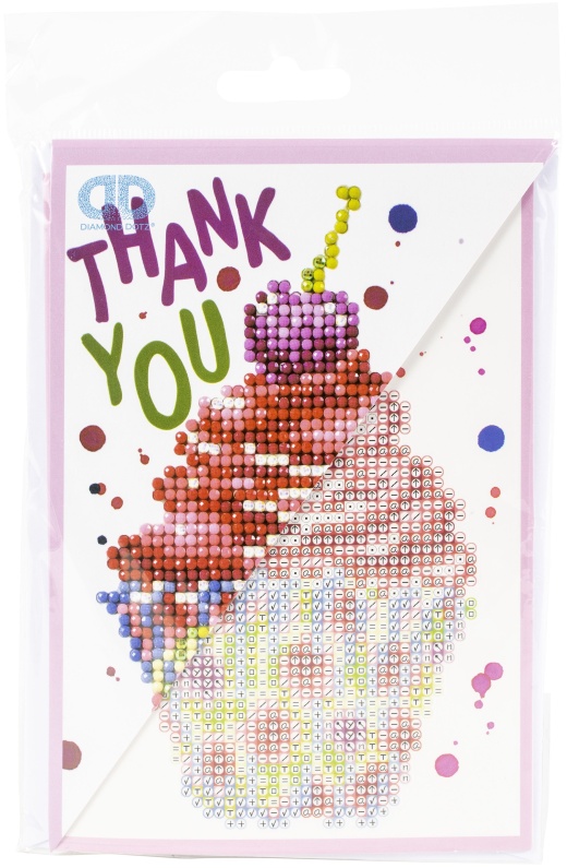 Diamond Dotz Diamond Art Greeting Card Kit - Cupcake Thank You Design