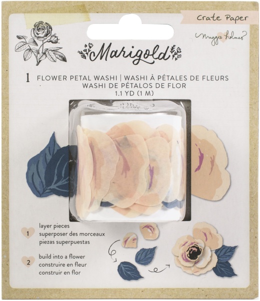 Maggie Holmes Marigold Flower Petal Washi Tape 1.1Yd