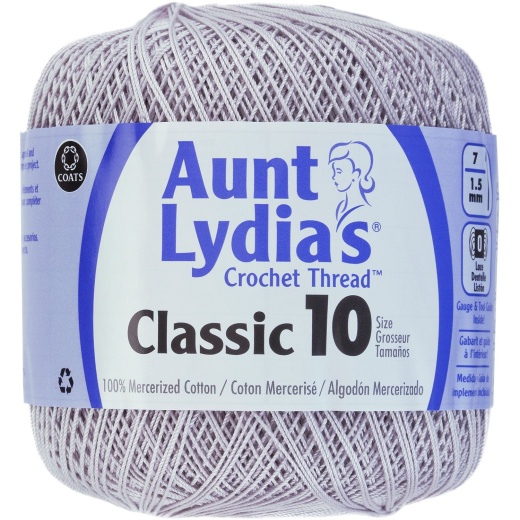 Aunt Lydia S Classic Crochet Thread Size 10 Silver