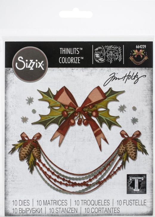 Sizzix Thinlits Dies by Tim Holtz 10 Per Pkg Deck The Halls Colorize