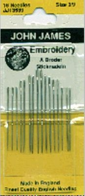 John James Embroidery Hand Needles-Size 3/9 16 Per Pkg