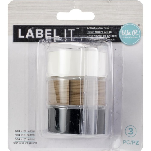 Labelit .75 Inches Emboss Tape Rolls Neutral