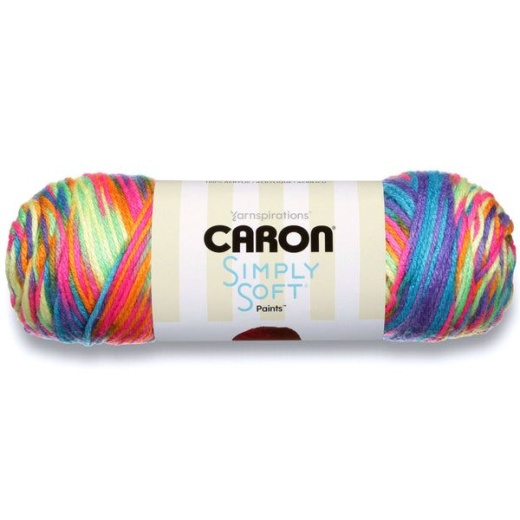 Spinrite Caron Simply Soft Paints Yarn Rainbow Bright 1 Pack Of 3 Skein