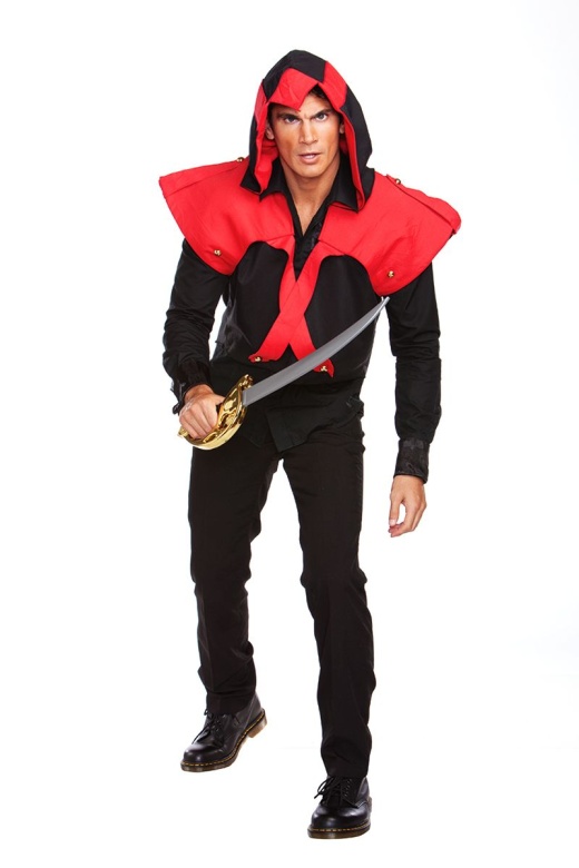 Pirate Assassin Costume - Black And Red Halloween Outfit
