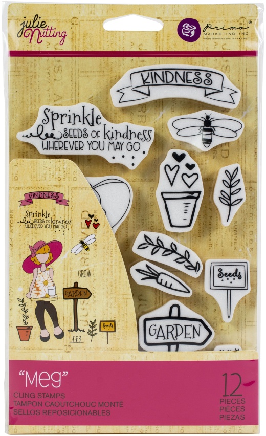 Prima Marketing Julie Nutting Mixed Media Cling Rubber Stamp Meg