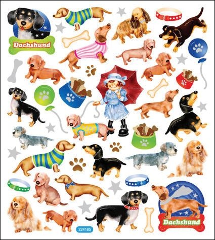 Multicolored Stickers Dachshunds