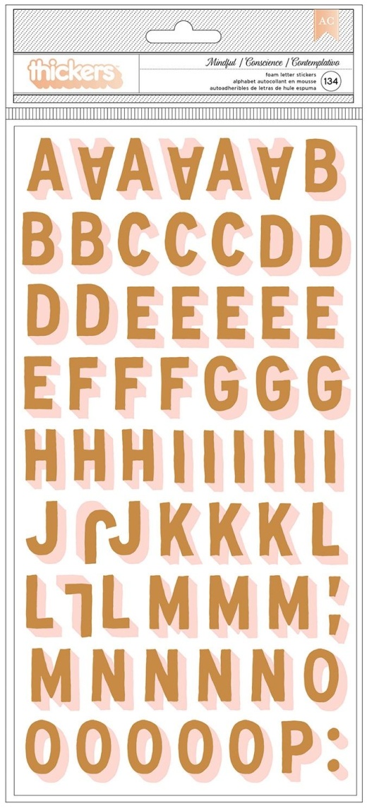 Jen Hadfield Peaceful Heart Thickers Stickers - 134Per Pkg Alphabet