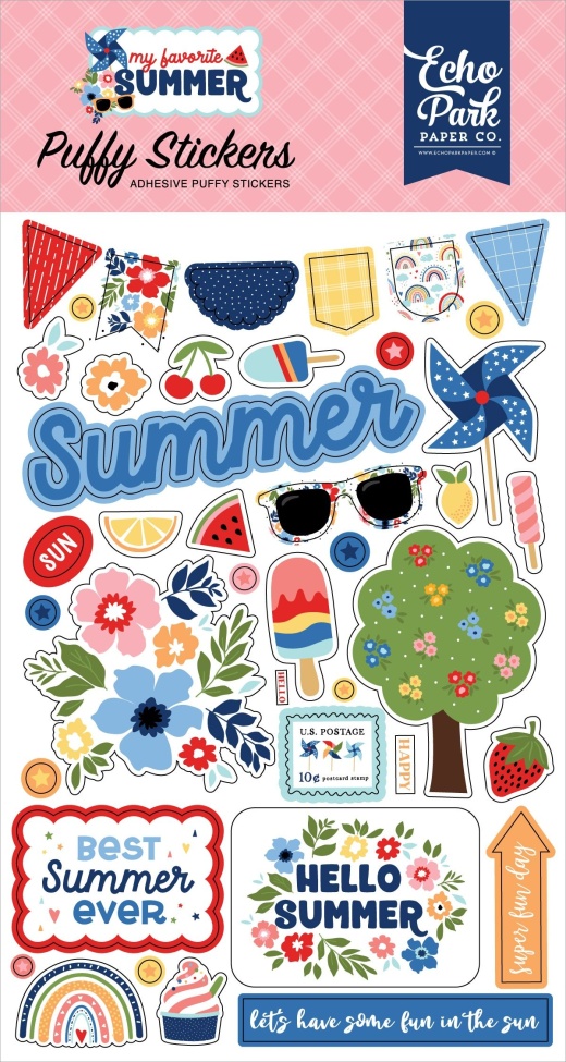 My Favorite Summer Puffy Stickers