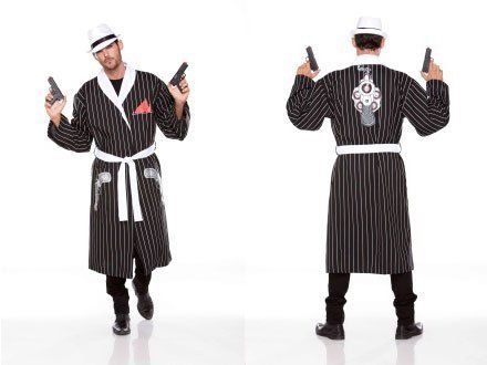 Halloween Wholesalers Stripped Robe (Black & White) - Taxi Driver Costume