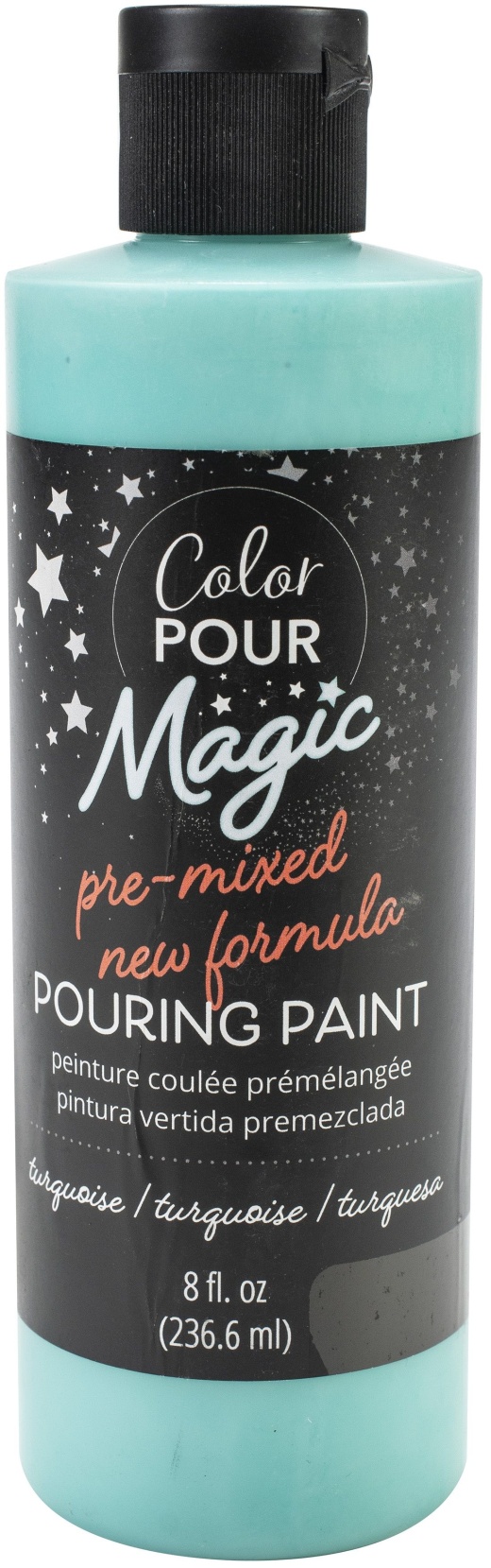 American Crafts Color Pour Magic Pre Mixed Paint 8Oz Turquoise