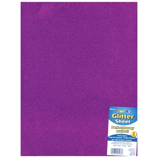 Glitter Foam Sheet - Purple, 2mm Thick, 9 x 12 Inches