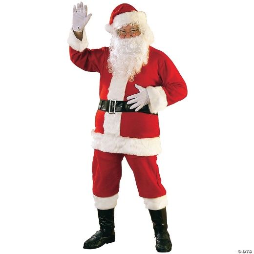 Mens Plus Size Flannel Santa Suit