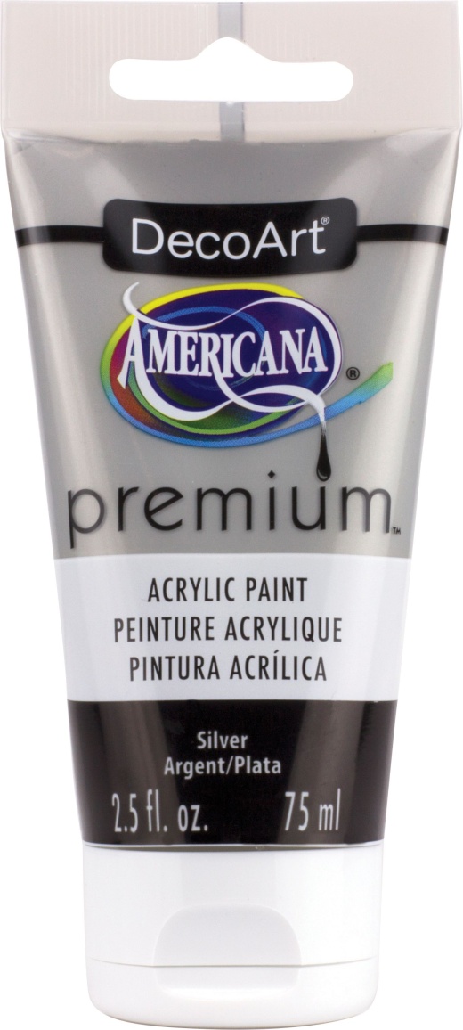 Americana Premium Acrylic Metallic Paint Tube 2.5Oz Silver