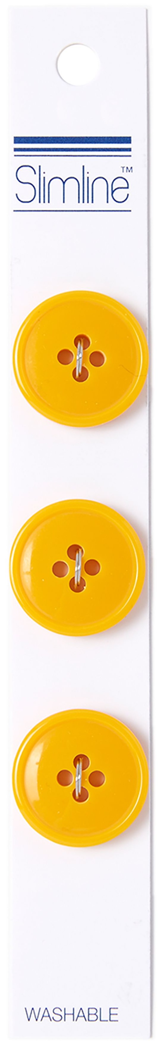 Slimline Buttons Series 1-Yellow 4-Hole 3/4 Inch 3 Per Pkg