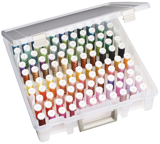 Artbin Super Satchel Box W Removable Thread Trays 15 X14 Inchx3.5 Inch Translucent Inch