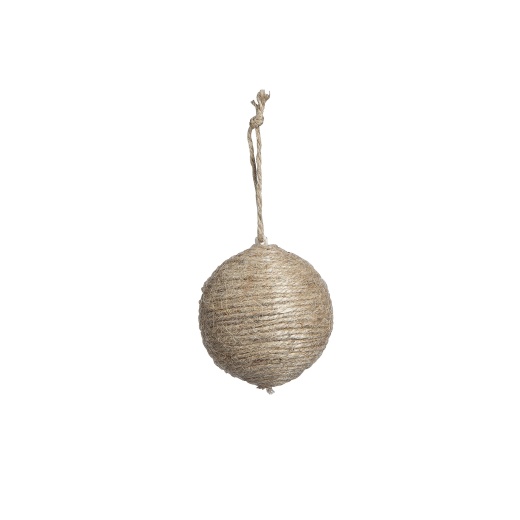 Vintage Jute String Ball Ornament - 3.25 Inches