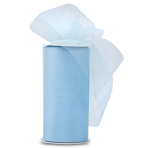 Expo Shiny Tulle 6"X25yd Spool-Baby Blue