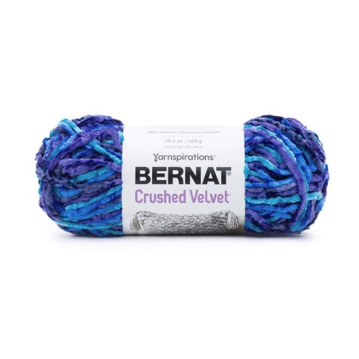 Spinrite Bernat Crushed Velvet Yarn Blue Brilliance Pack Of 1 Skein