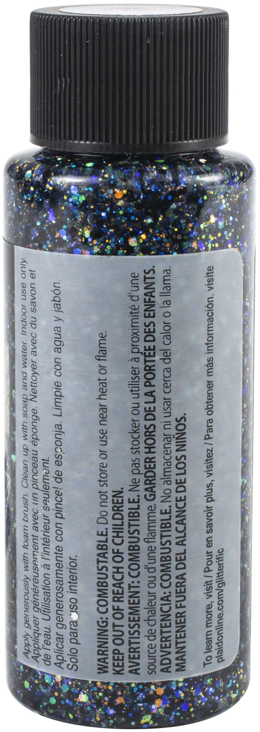 FolkArt Glitterific Glitter Paint 2Oz-Black Opal