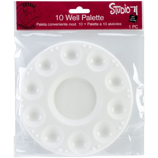 Darice Crafts AC Plastic Palette 7 Inches Round 10 Cavity