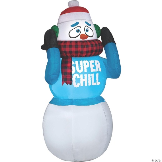 72Inch Blow Up Inflatable Shivering Snowman Outdoor Yard Decoration