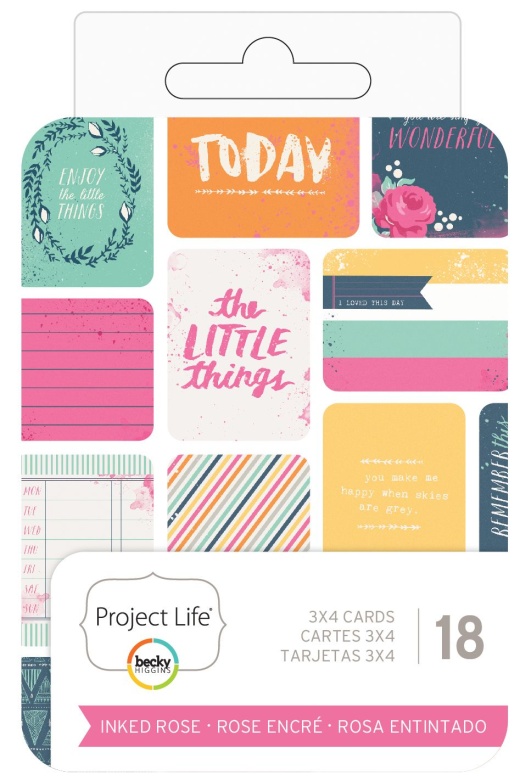 Project Life 3 X 4 Themed Cards Inked Rose