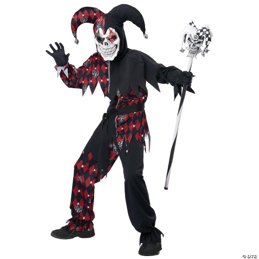 Boys Sinister Jester Costume-Lg