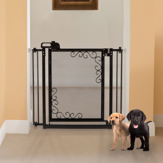 Richell One Touch Metal Mesh Pet Gate in Antique Bronze