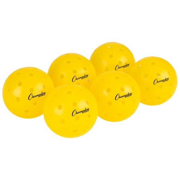 Roto Molded Outdoor Pickleball Balls (Set Of 6) Color: Yellow. Size: 3" Diameter