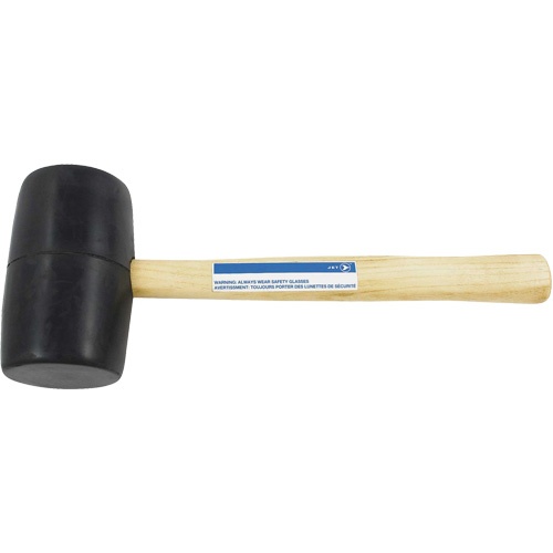 Rubber Mallet, 16 Oz., Wood Handle, 13-1/4" l