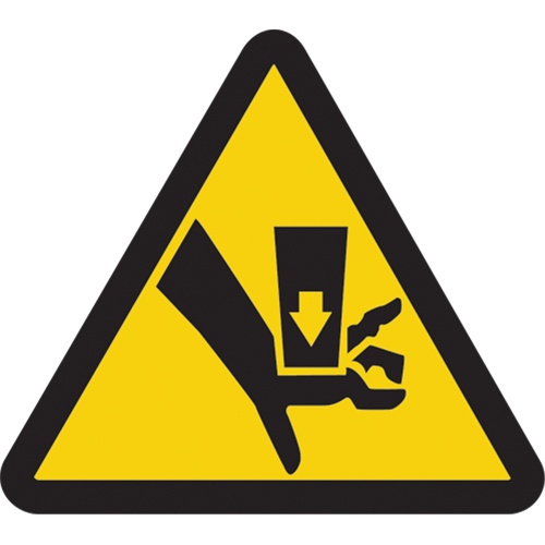 Crush Hazard Iso Warning Safety Labels, 4" X 4", Vinyl, Pictogram