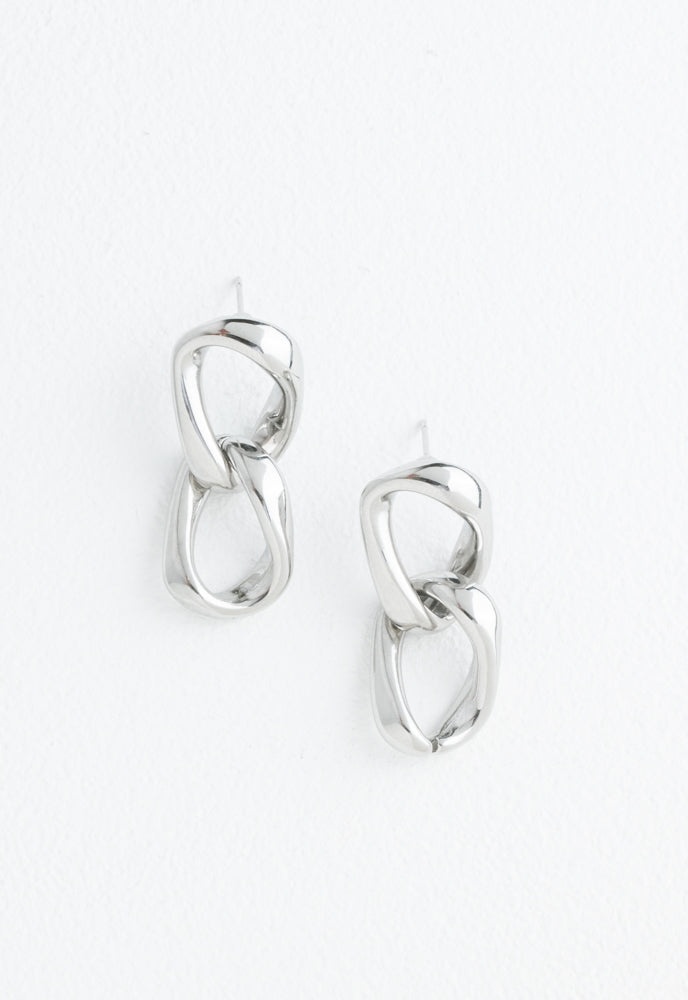 Linked Together Earrings In Silver