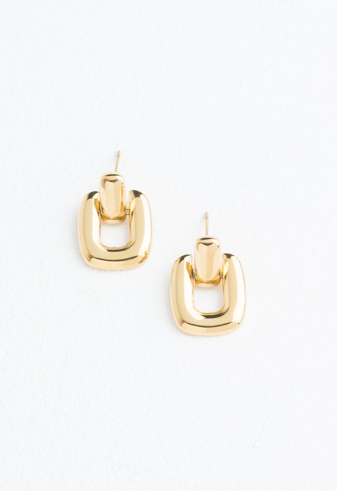 Buckled Up Gold Earrings