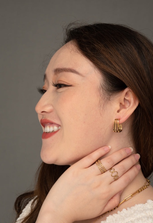 Echo Geometric Hoops In Gold