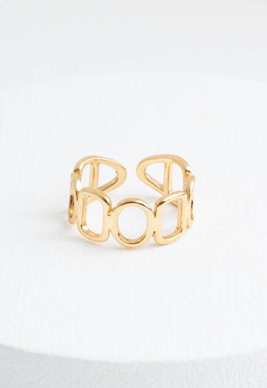 Unlocked Geometric Ring in 14K Gold Plated Brass - Starfish