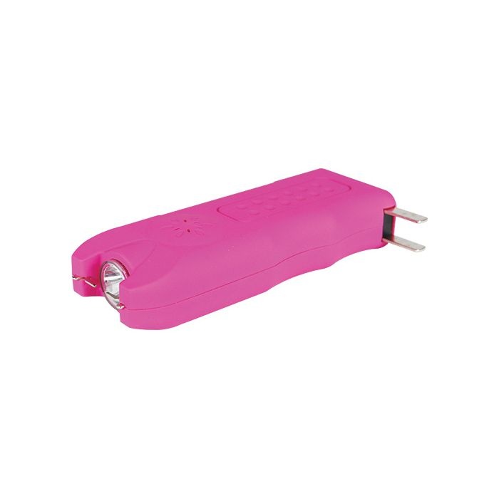 Multiguard Stun Gun, Alarm, And Flashlight With Built In Charger Pink