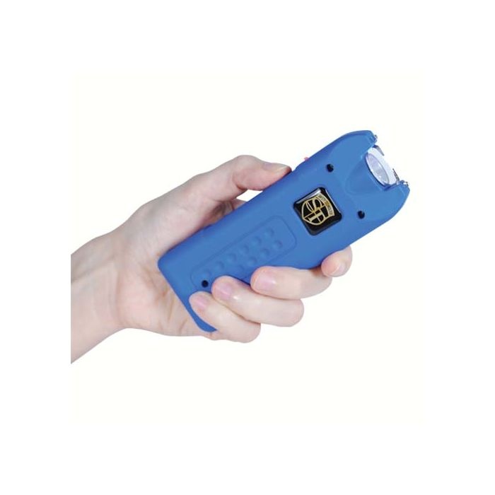 Multiguard Stun Gun, Alarm, And Flashlight With Built In Charger Blue