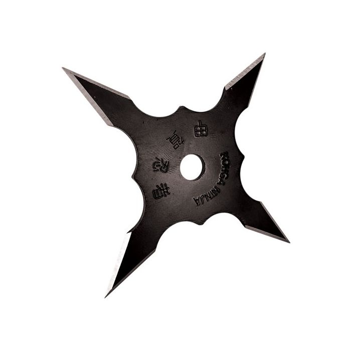 4" Black 4 Point Stainless Steel Throwing Star