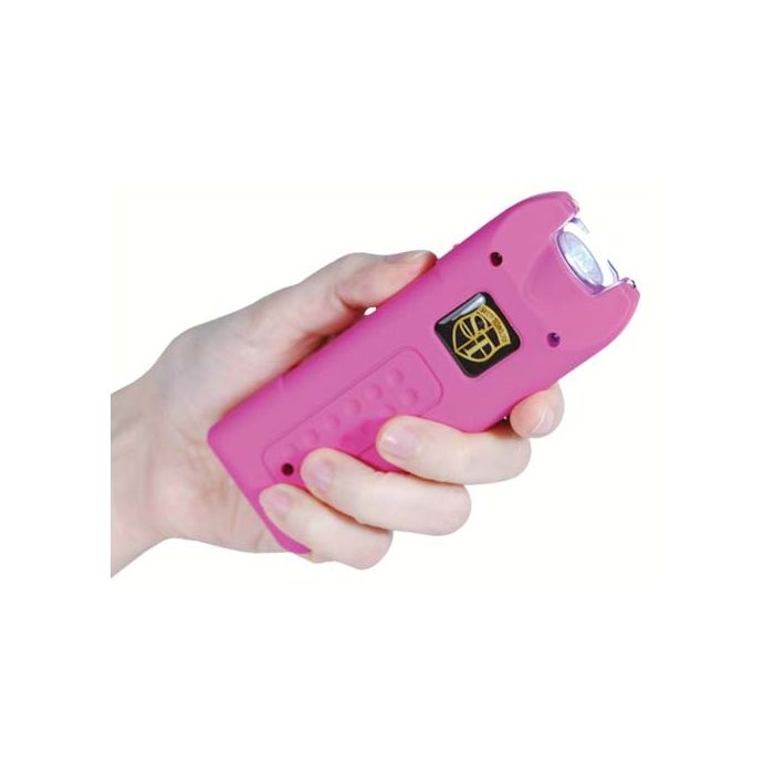 Multiguard Stun Gun, Alarm, And Flashlight With Built In Charger Pink