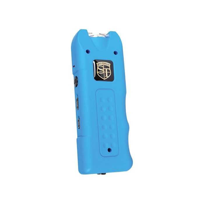 Multiguard Stun Gun, Alarm, And Flashlight With Built In Charger Blue