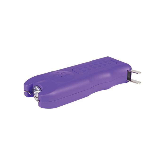 Multiguard Stun Gun, Alarm, And Flashlight With Built In Charger Purple