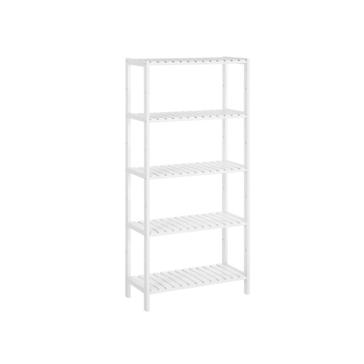 5-Tier Bamboo Storage Shelf White