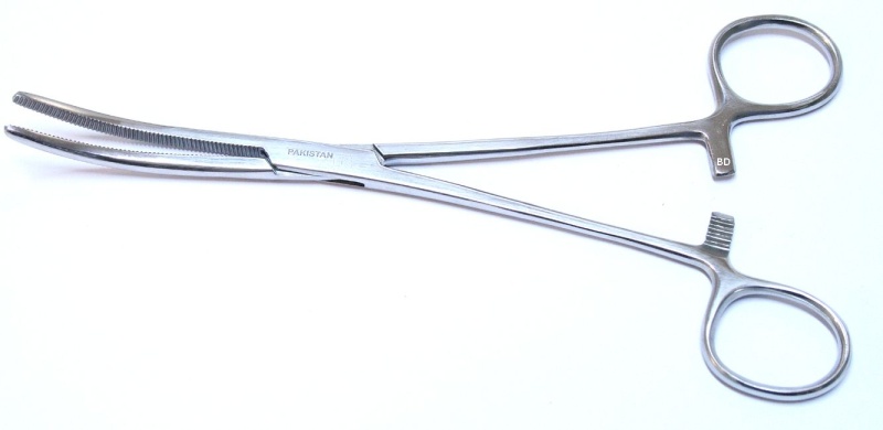 8" Pean Locing Forceps Curved