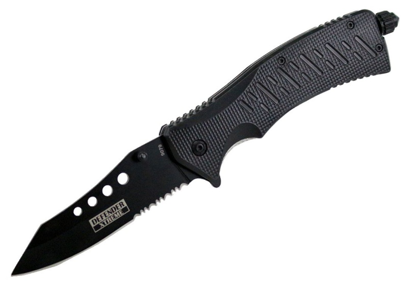 9" Defender Xtreme Spring Assisted Knife With Fire Starter