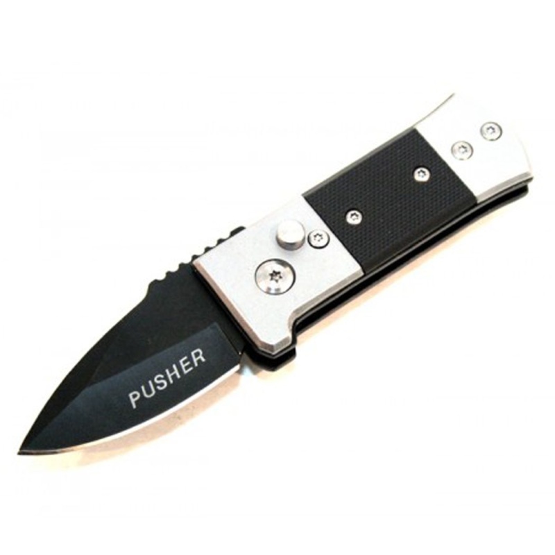 5" Mini Push Button Spring Assisted Knife With Belt Clip