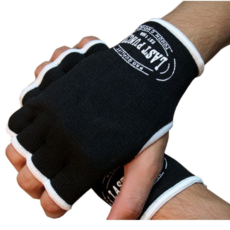 Black MMA Hand Wrap Training Gloves