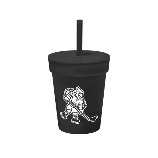 Fighting Hawk Hockey Mascot 8Oz Silicone Tumbler