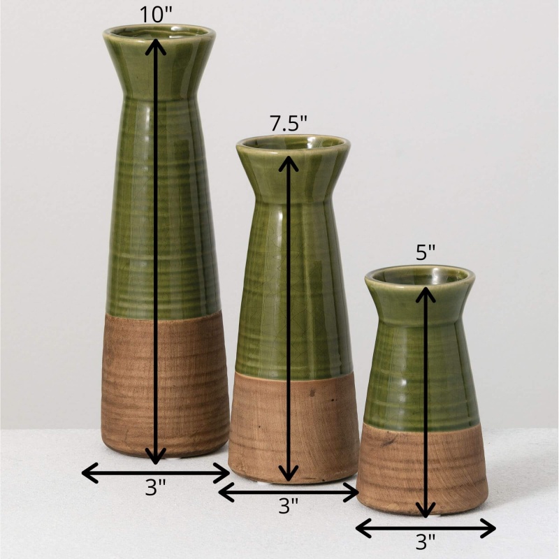 Two-Toned Ceramic Bud Vase Set